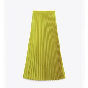 Zara lime green pleated skirt medium